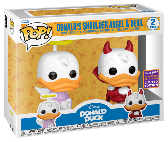 Disney: Donald's Shoulder Angel & Devil Funko Pop! 2 Pack (Wondrous Convention Limited Edition 2022)